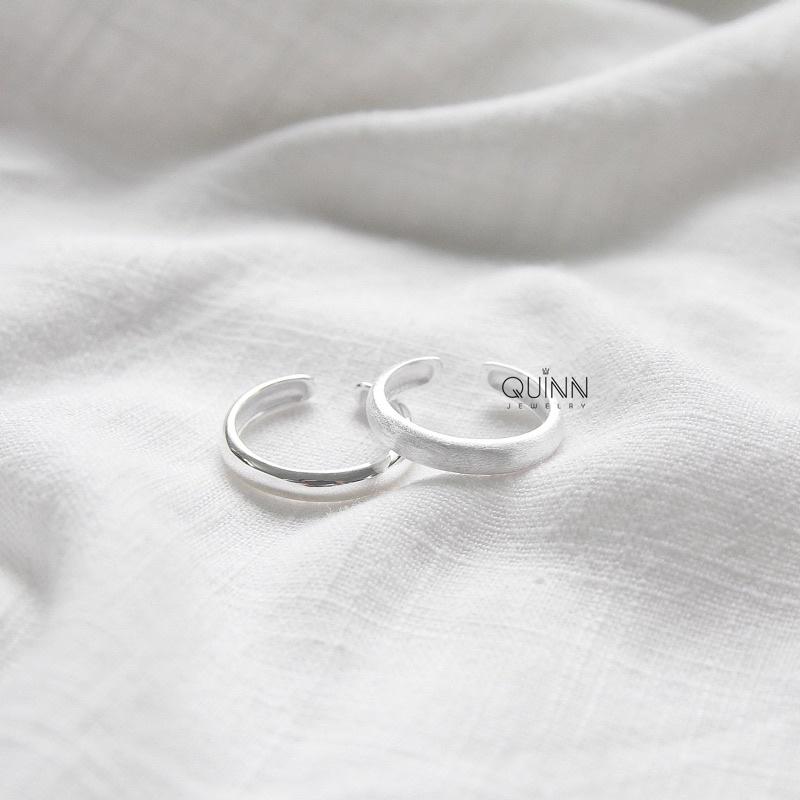 Nhẫn đôi trơn phồng & phay cát