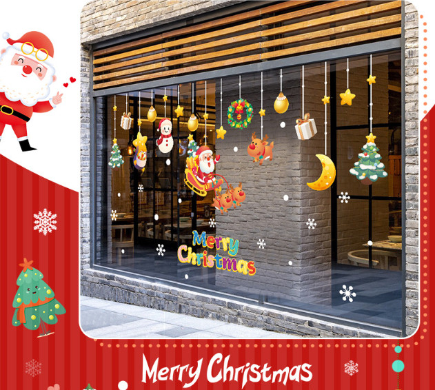 Decal trang trí Noel - Rèm phụ kiện ông già Noel