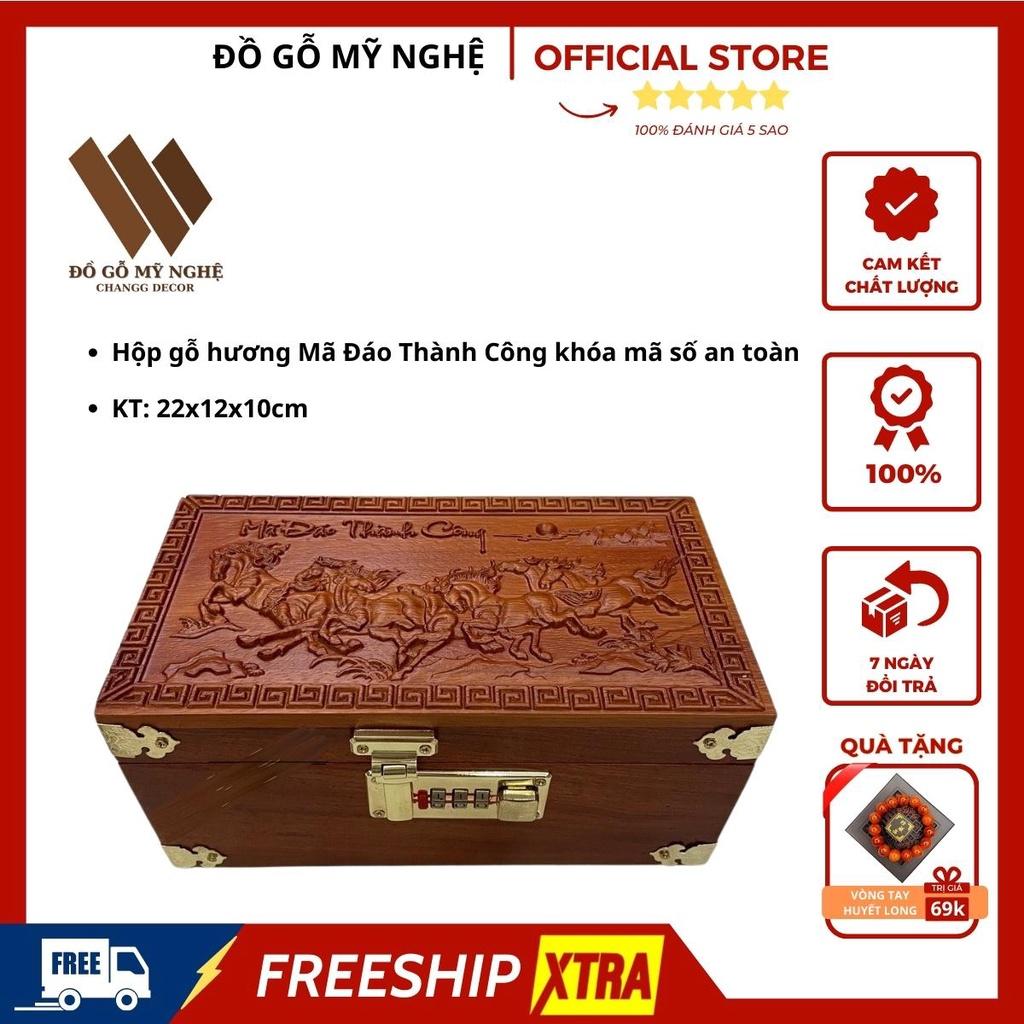 Hộp trang sức gỗ Hương Mã đáo thành công khóa mật mã an toàn