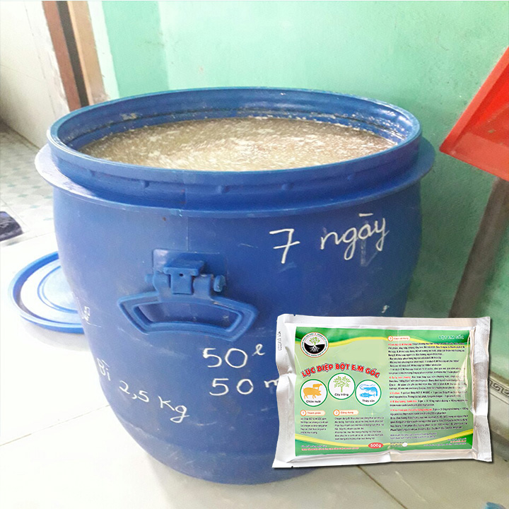 Chế phẩm EM gốc - Gói 500g - Chứa hàng tỷ vi sinh vật có lợi - Ủ rác bã hữu cơ làm phân bón - Xử lý mùi hôi