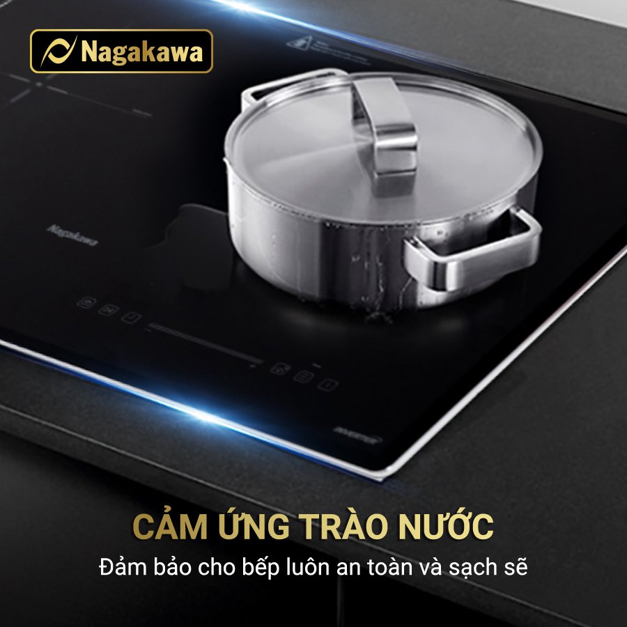 Miễn phí giao lắp toàn quốc - Bếp Đôi Điện Từ Nagakawa NK2C05MB - Made in Malaysia - Bảo hành 5 năm - Hàng Chính Hãng