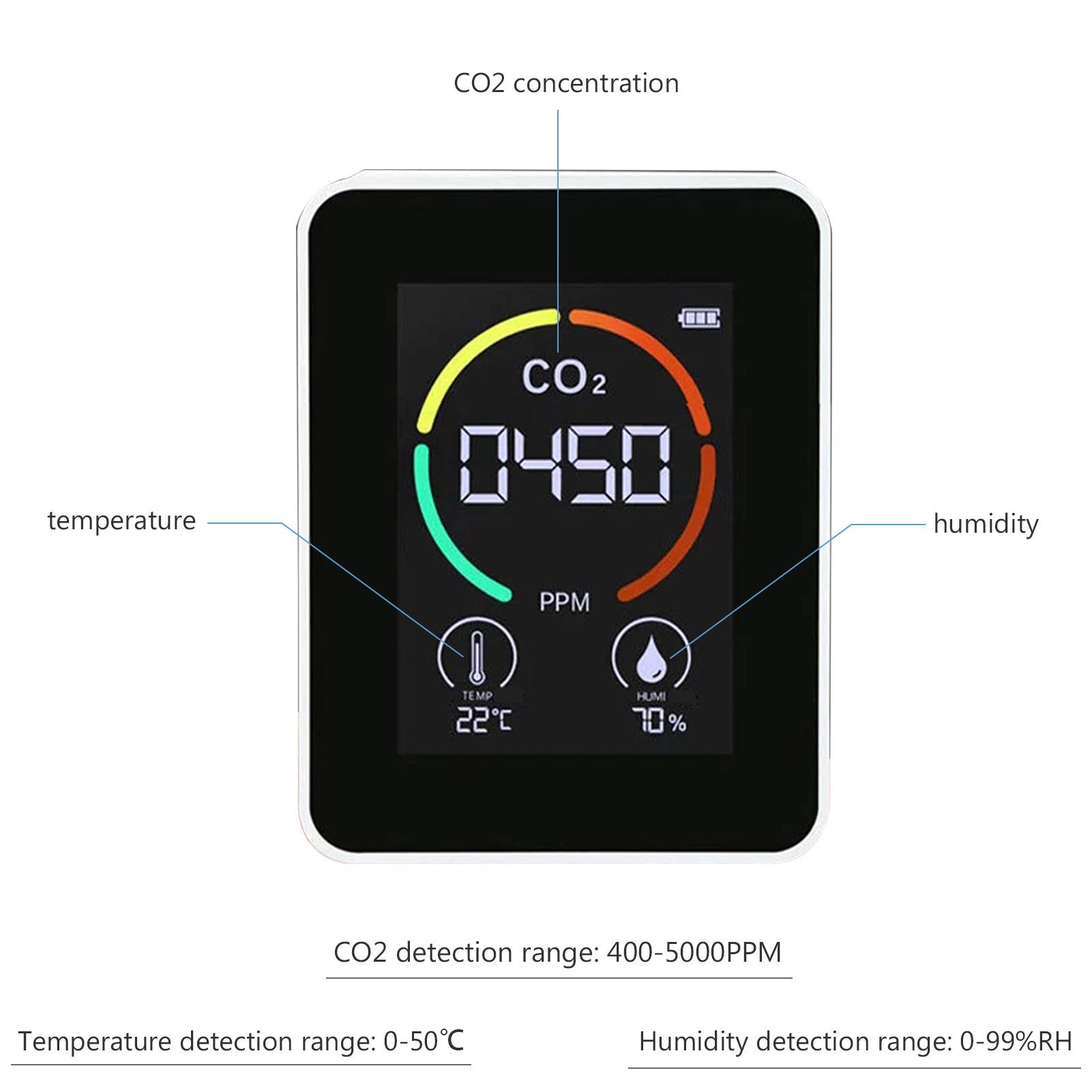 3 in 1 Carbon Dioxide Detector Air Quality Monitor Temperature Humidity Air Analyzer for CO2 Digital CO2 Meter