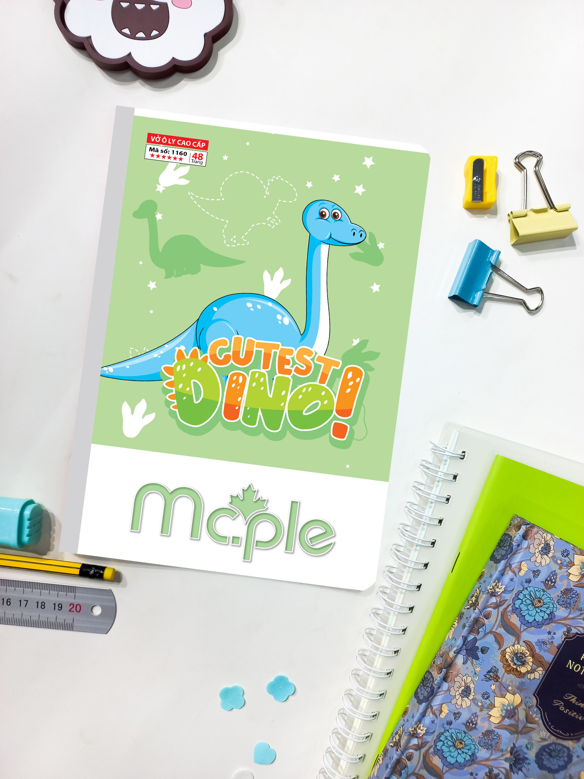 [MC.PLE] Vở ô ly cao cấp B5 MC.PLE 48 trang MS1160, định lượng 100gsm, độ trắng 92% ISO - Vở sạch, chữ đẹp cho bé