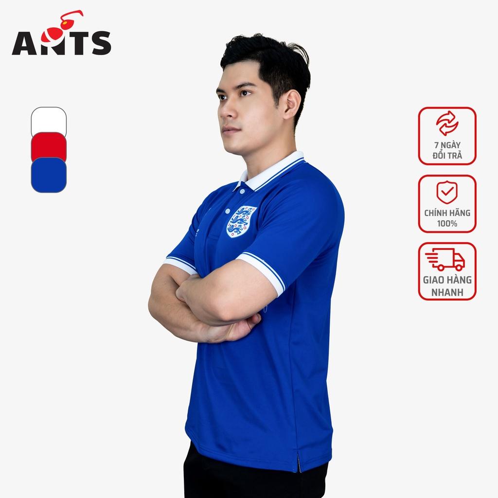 Áo Polo thể thao đội tuyển Anh, áo Polo thể thao vải cá sấu poly 4 chiều co giãn thoáng mát, bo dệt cao cấp 3 màu