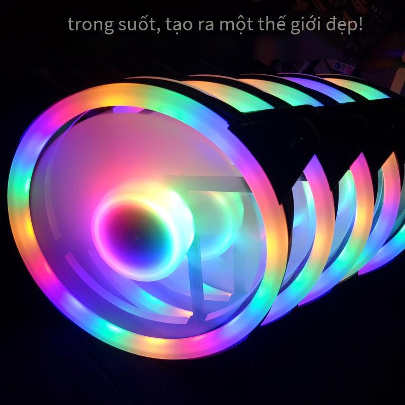 Ưu đãi đặc biệt về thời lượng pin cỗ xe khẩu độ kép 12 cm bên trong và bên ngoài quạt khung gầm đầy màu sắc phát sáng vòng ngoài màu cầu vồng bên trong vùng chọn RGB