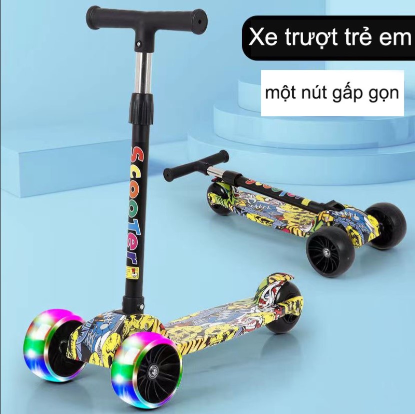 Xe Trượt Scooter Cao Cấp 3 Bánh To Phát Sáng Có Nhạc Hàng Loại 1 Cao Cấp - Hàng Chính Hãng GK Market