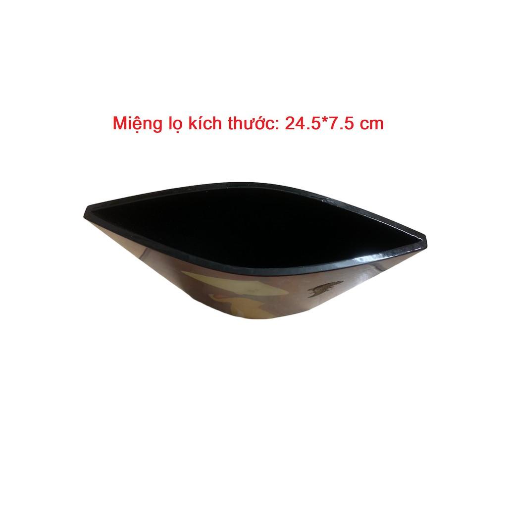 Lọ hoa sơn mài cô gái hoa đào cao 24.5 cm