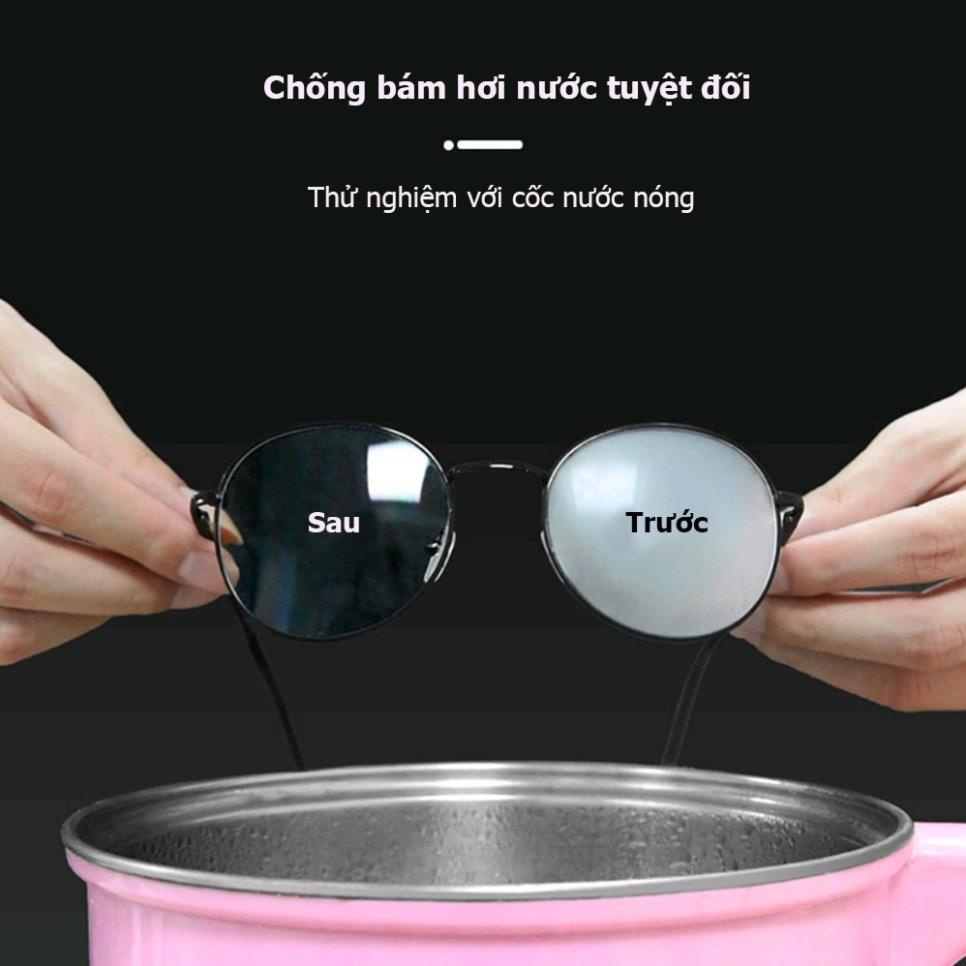 Khăn lau kính Lens anti fogging wipes /chống bám hơi nước, mờ sương, sạch bụi bẩn và dấu vân tay, Công nghệ Nano Nhật Bản - Hộp 100 Miếng,khăn giấy Lau Mắt Kính Giày Xe
