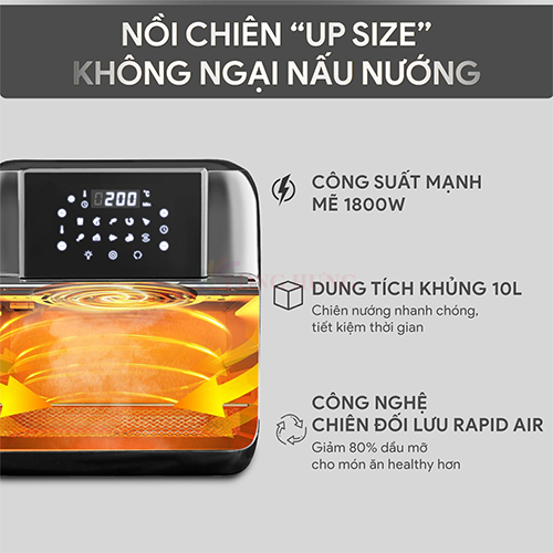 Nồi chiên không dầu Bluestone 10 lít AFB-5888 - Hàng chính hãng