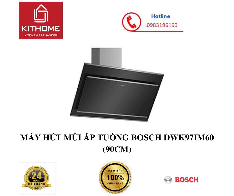 MÁY HÚT MÙI ÁP TƯỜNG BOSCH DWK97IM60 (90CM) - HÀNG CHÍNH HÃNG