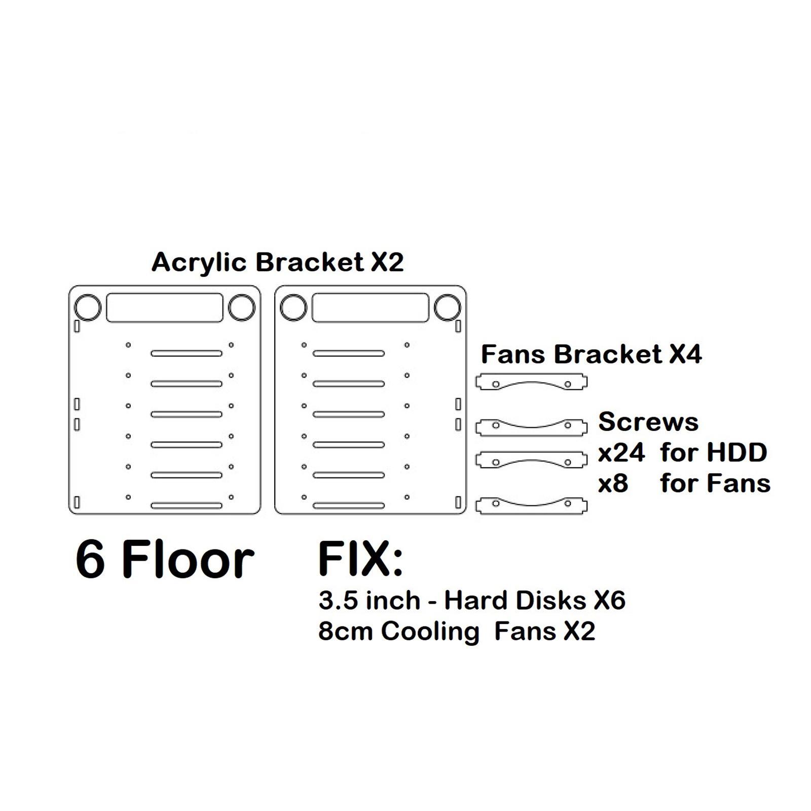 DIY 3.5inch Acrylic  Bracket Accessories for HDD Solid