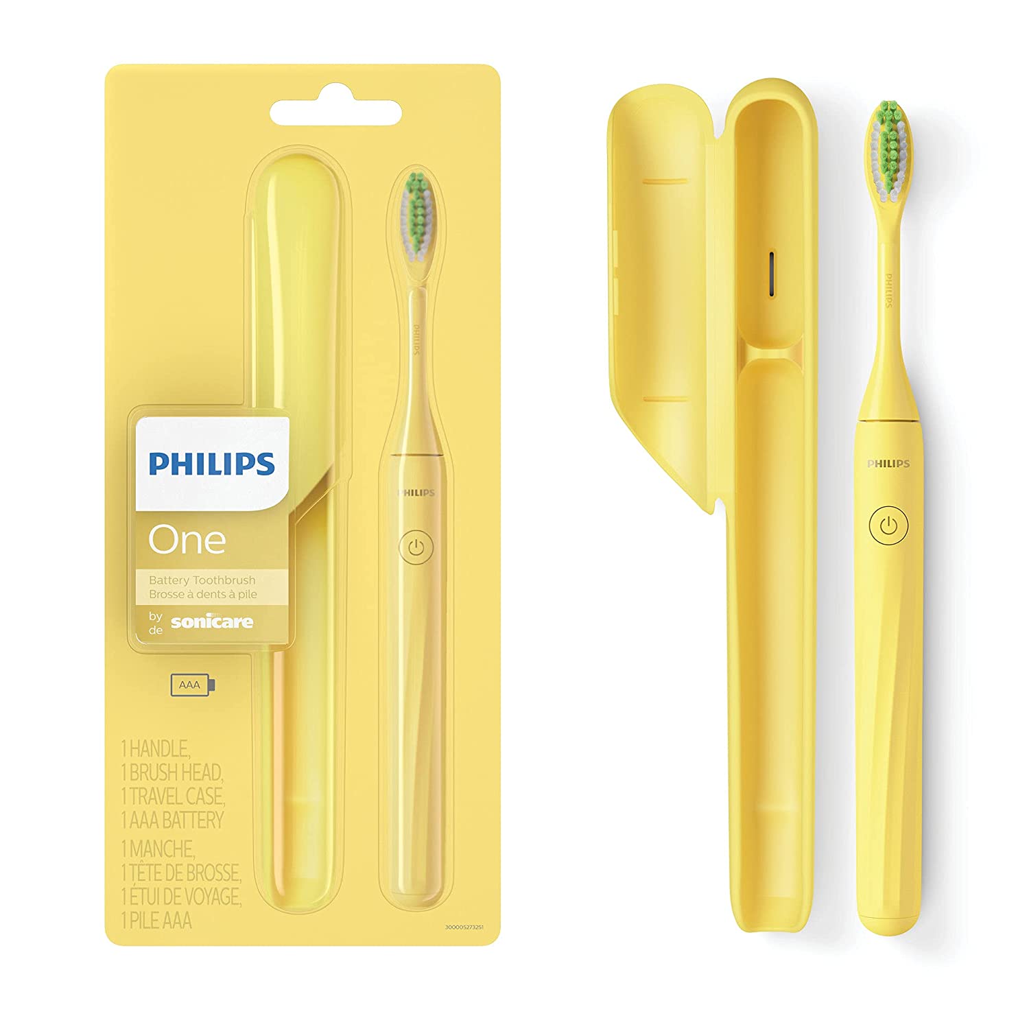 Bàn chải đánh răng dùng pin Philips One by Sonicare, Mango Yellow, HY1100 / 02