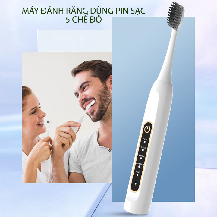 Máy đánh răng cầm tay dùng pin sạc E7 với 5 chế độ tùy chọn