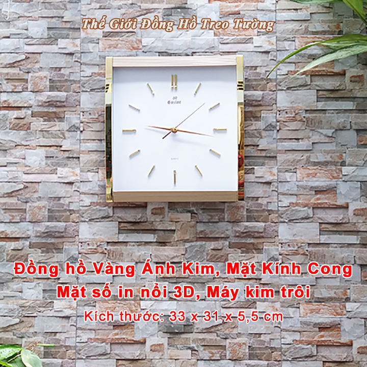 Đồng hồ Eastar Vàng Ánh kim - Mặt kính Cong, Máy kim trôi