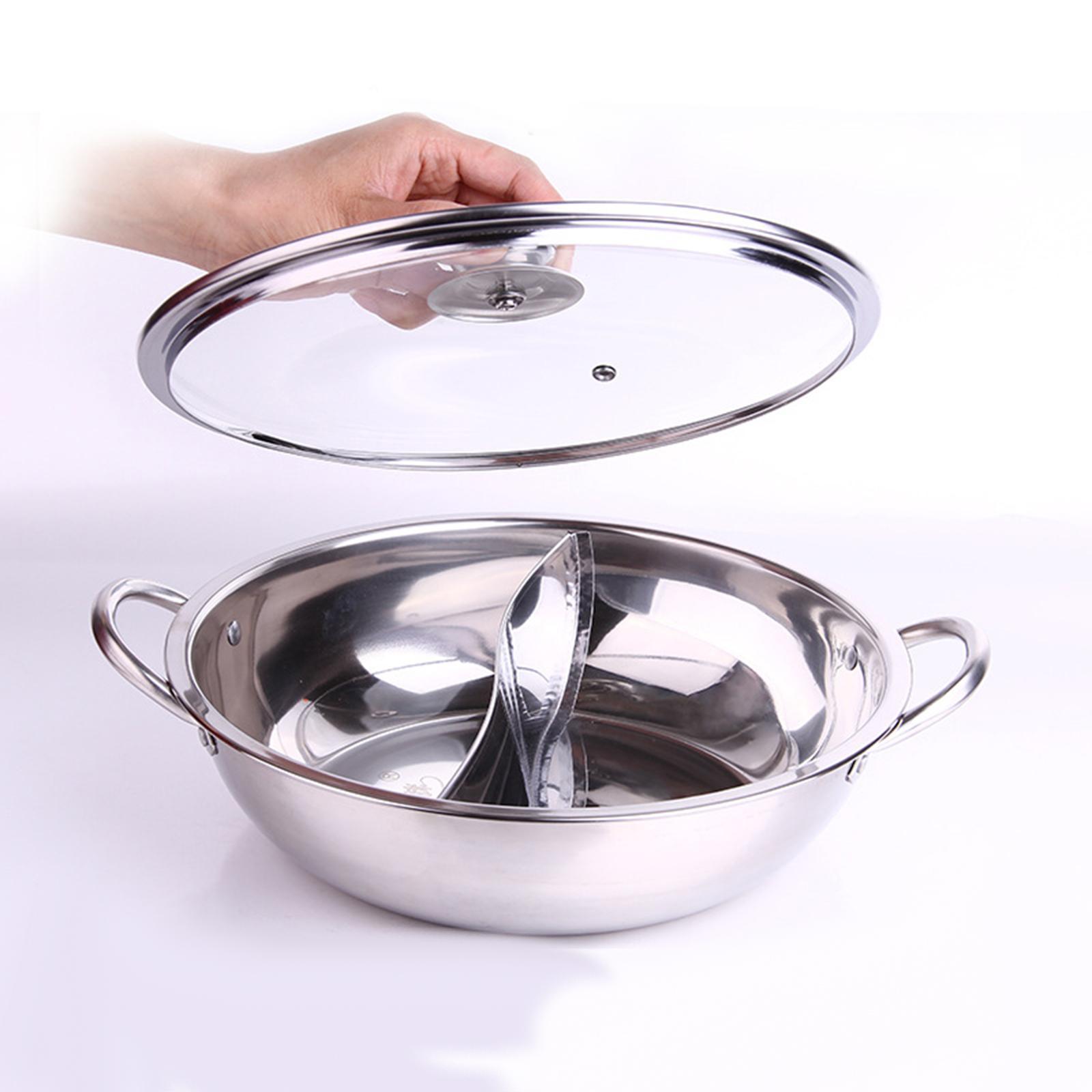 Hot Pot Pan Cooker Cooking Pot Two Flavor Soup Pot Cookware Professional Dual Sided Soup Stockpot for Restaurant Household