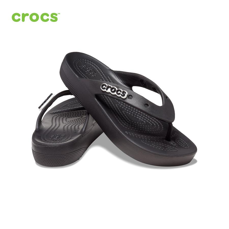 Dép xỏ ngón nữ Crocs FW Classic Flip Platform W Black - 207714-001