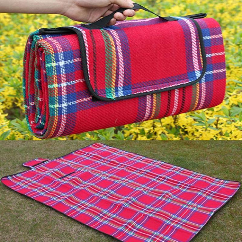 Cắm Trại Ngoài Trời Thảm Chống Thấm Nước Có Thể Gấp Gọn 150X200 Cm Thảm Picnic Kẻ Sọc Bãi Biển Chăn Cho Bé Leo Lên Chăn Đa Năng Du Lịch Thảm