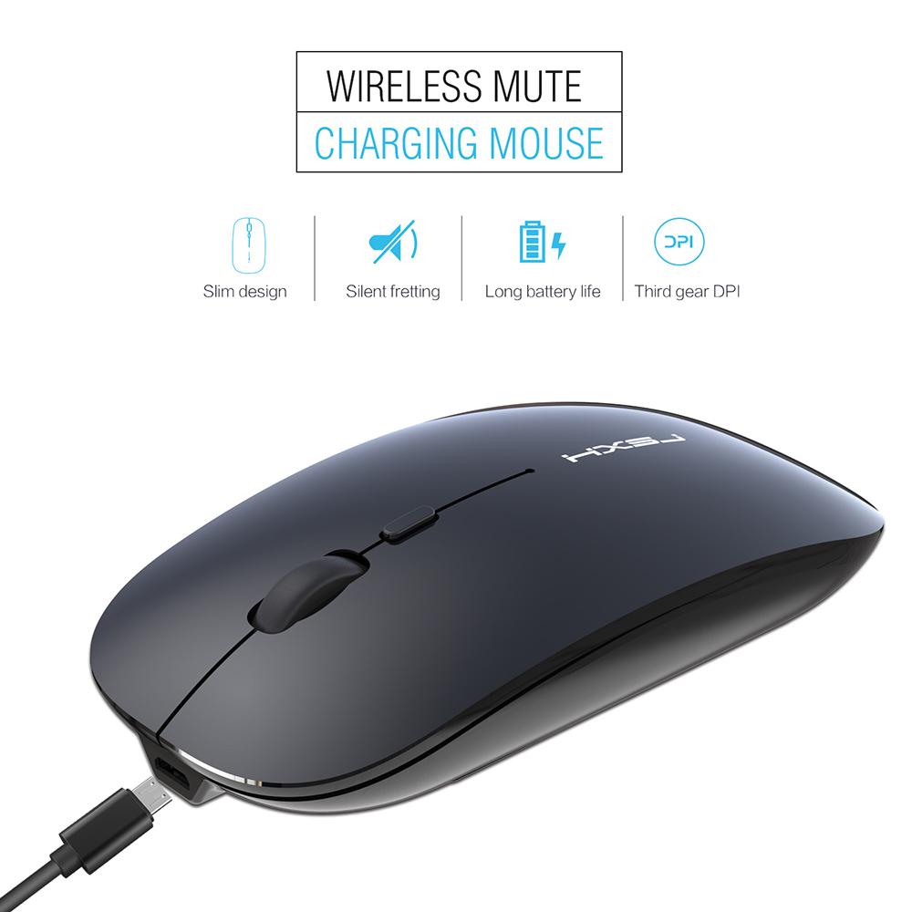 HXSJ M60 Wireless Mouse 2.4G Optical Silent Mouse USB Type C Nano Receiver 1600 DPI for PC Laptop