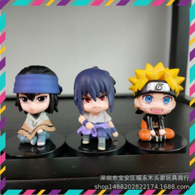 Mô Hình Naruto ChiBi, Bộ 6 Nhân Vật Naruto, Kakashi, Itachi, Sasuke, Garaa, Siêu Đẹp - Figure Anime Naruto