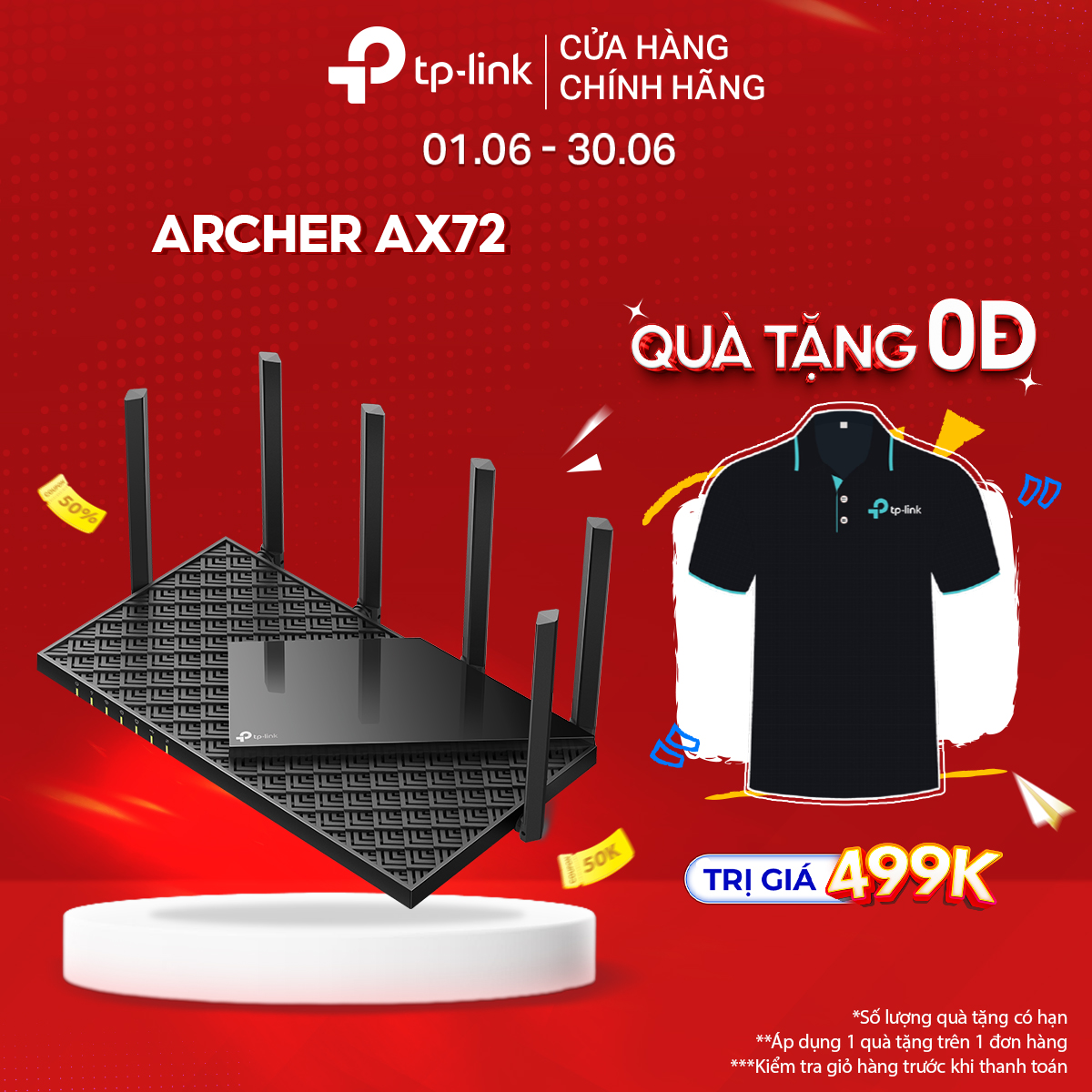 Hình ảnh Bộ Phát Wifi 6 TP-Link Archer AX72 Gigabit Băng Tần Kép AX5400 - Hàng Chính Hãng