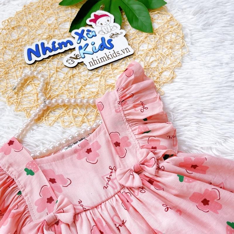 ￼Body Váy Cánh Tiên Hoa Vàng Bé Gái Sơ Sinh Đến 12kg, Bodysuit Bé Gái Chất Đũi Tơ Siêu Mát [B017