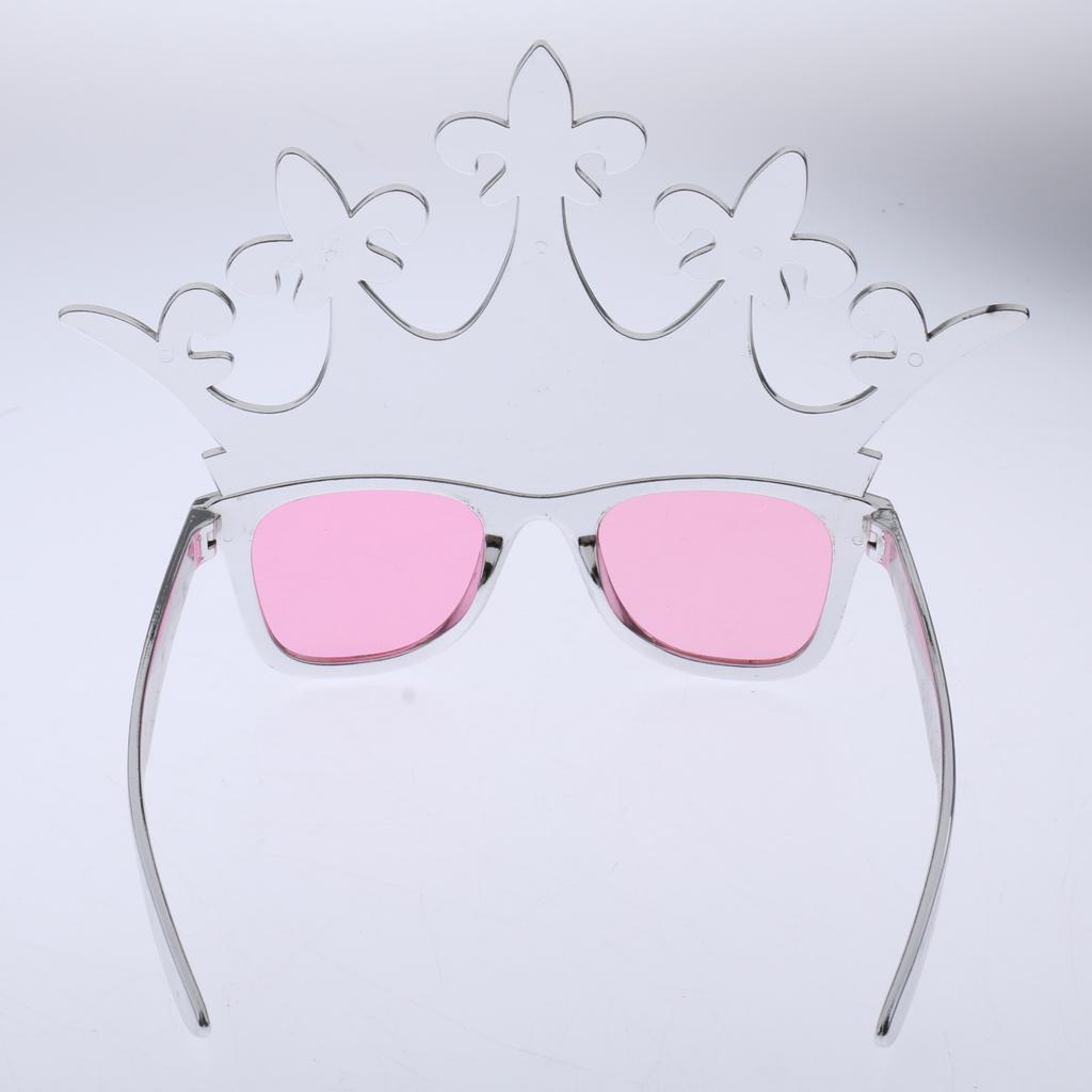 Fashion Gem Silver Crown Sunglasses Kids Adults Princess Xmas Birthday Tiara Eye Glasses Party Fancy Dress Photo Props