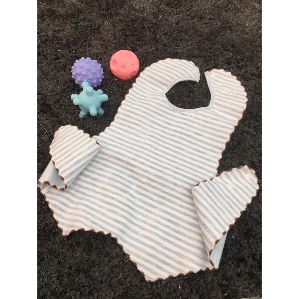 Yếm ăn chống nước cổ áo kiểu nam, nữ , chất liệu cotton 100% , thương hiệu Aiueo Nhật Bản