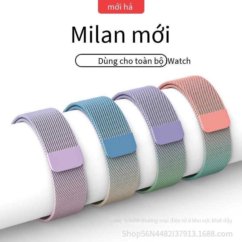 Dây đeo hút từ tính bằng kim loại kiểu mới nhất của Milan phù hợp với dây đeo đồng hồ Apple Watch thế hệ 6/7 S7