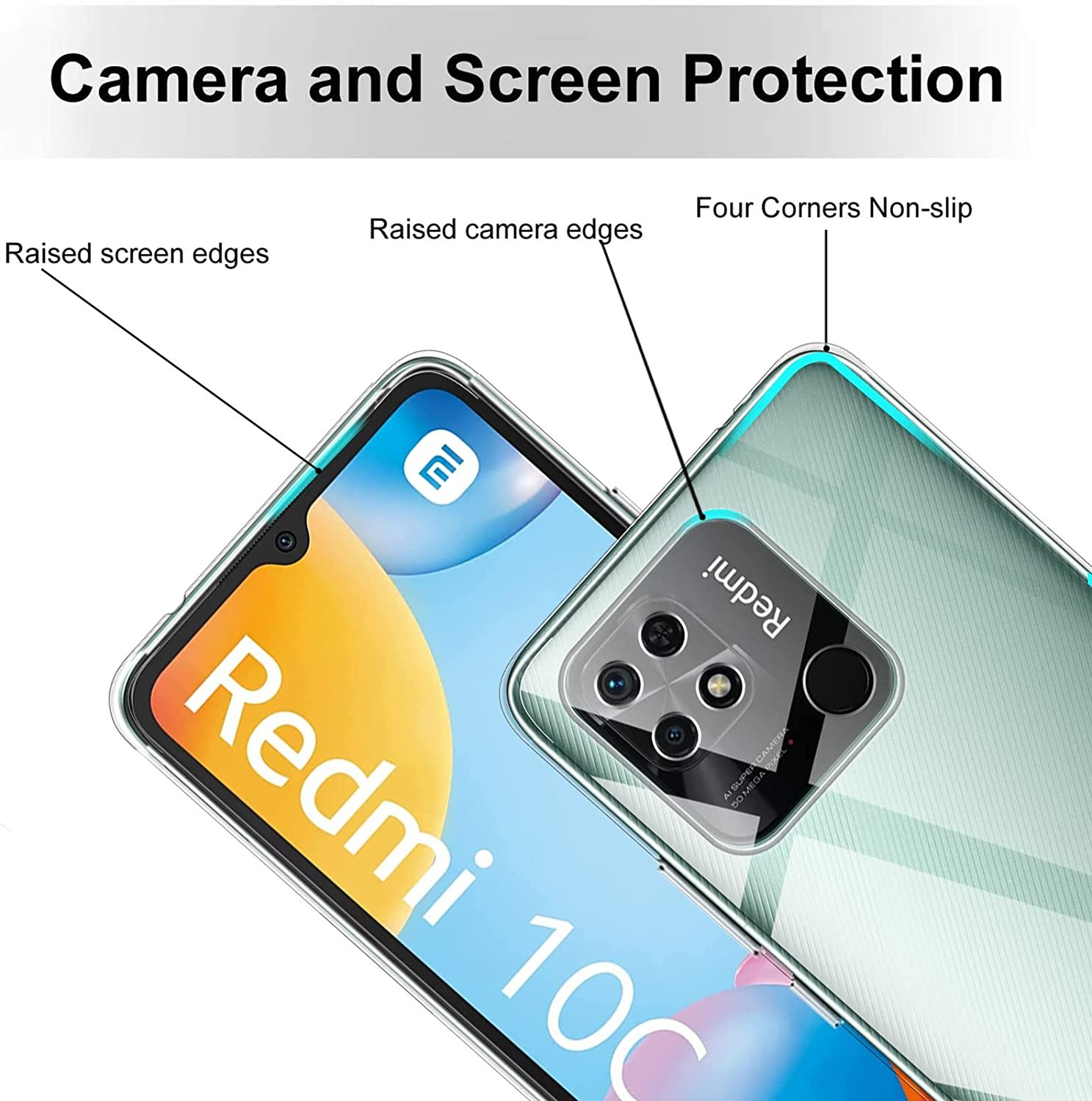 Hình ảnh Ốp lưng silicon dẻo trong suốt mỏng 0.6mm cho Xiaomi Redmi 10C hiệu Ultra Thin độ trong tuyệt đối chống trầy xước - Hàng nhập khẩu