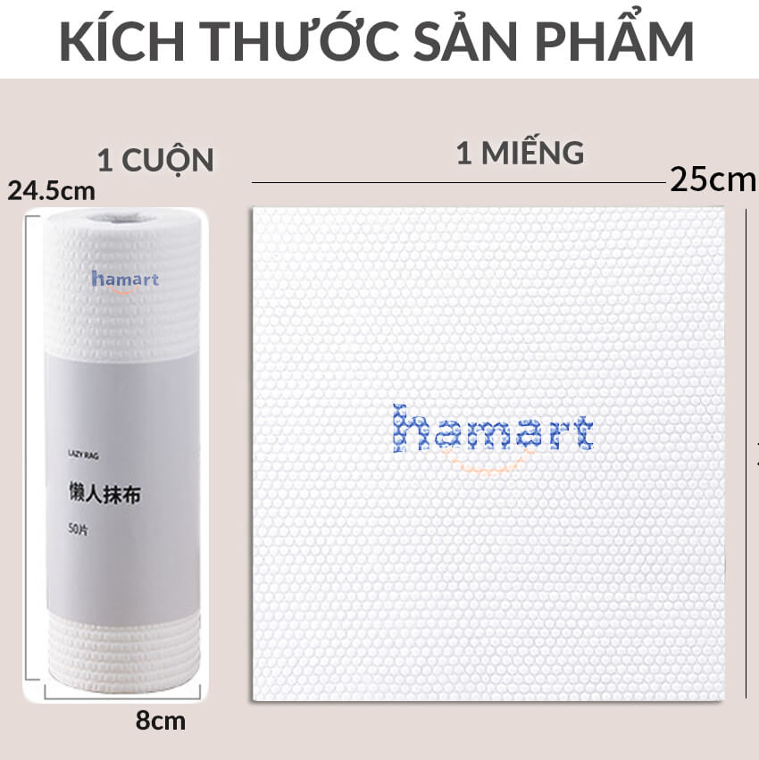 Cuộn 50 Khăn Giấy Lau Bếp Đa Năng Vải Không Dệt Thấm Hút Lau Sạch Dầu Mỡ Có Móc Treo HÀNG LOẠI 1