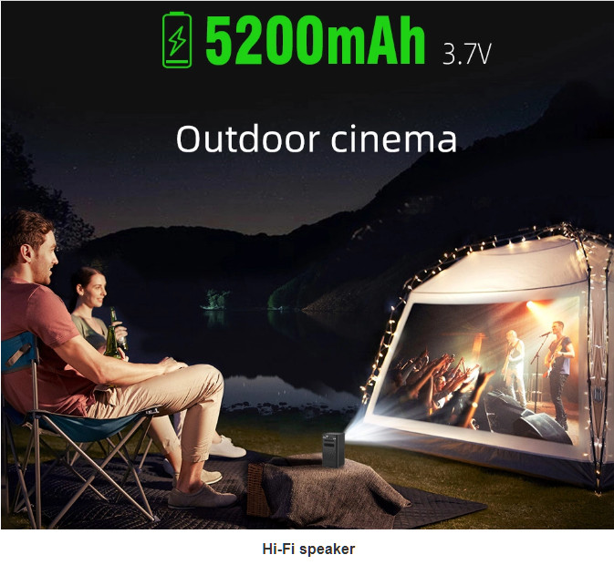 Máy chiếu mini Byintek P20, New 2021, Android 9.0 OS, LED, 4800 lumens, tích hợp pin - Hàng chính hãng