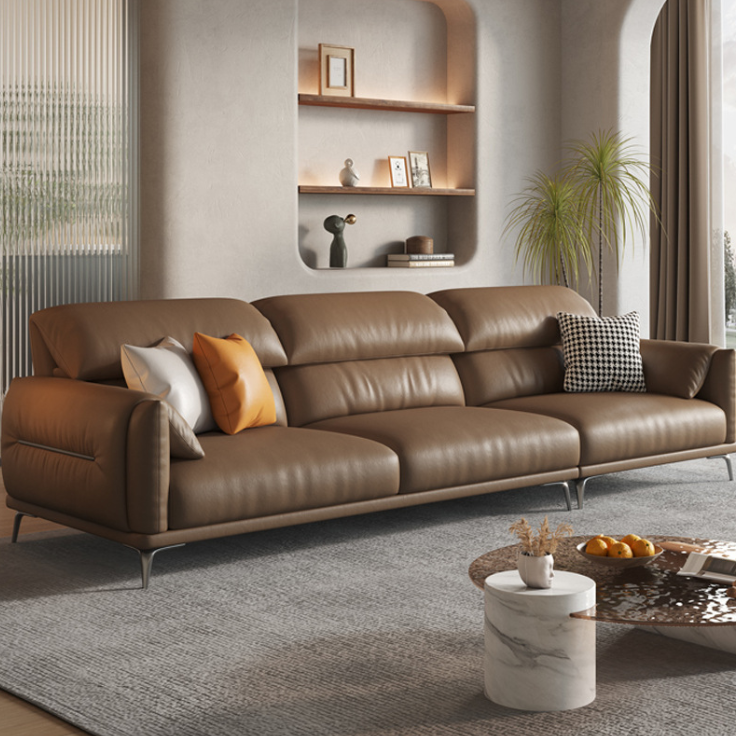 Sofa băng tay bọc da cao cấp Juno Sofa HDCT-04