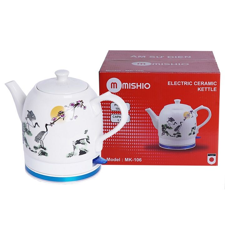 Ấm đun siêu tốc gốm sứ Mishio MK106 1.5L - Hàng chính hãng