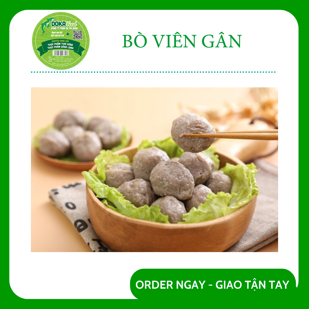 Bò Viên Gân 500gram  Doka Food bò viên loại ngon phần thịt giòn dai chuẩn vị