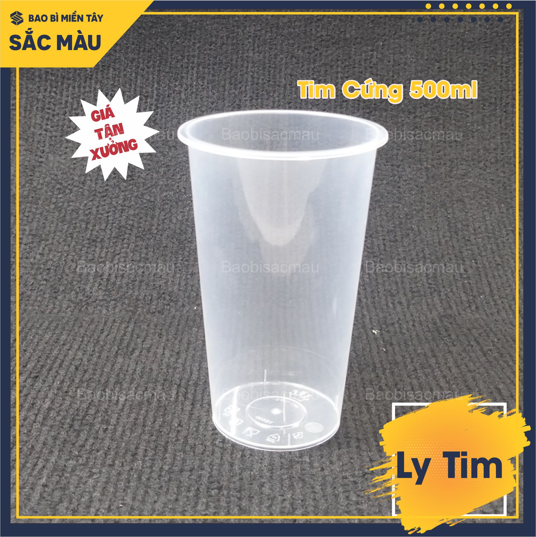 Sỉ 50 cốc/ ly nhựa tim 500ml và 700ml kèm nắp tim màu ngẫu nhiên