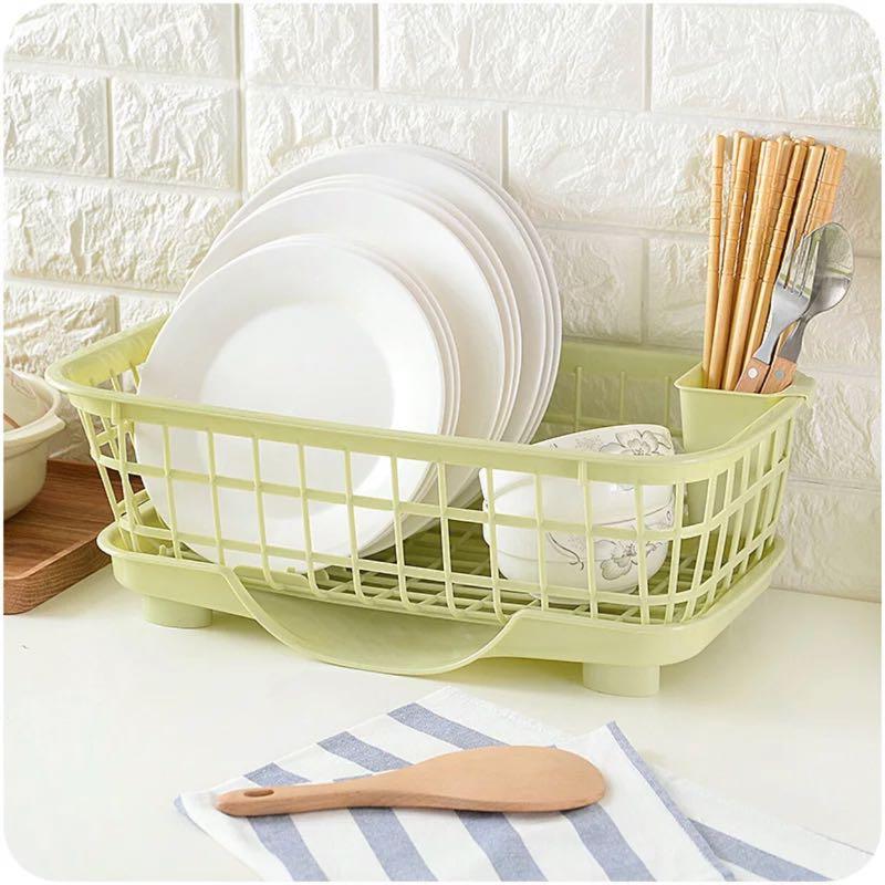 Kệ , Rỗ Úp Chén Dĩa Có Khay Đựng Nước Bằng Nhựa Cao Cấp - PaKaSa