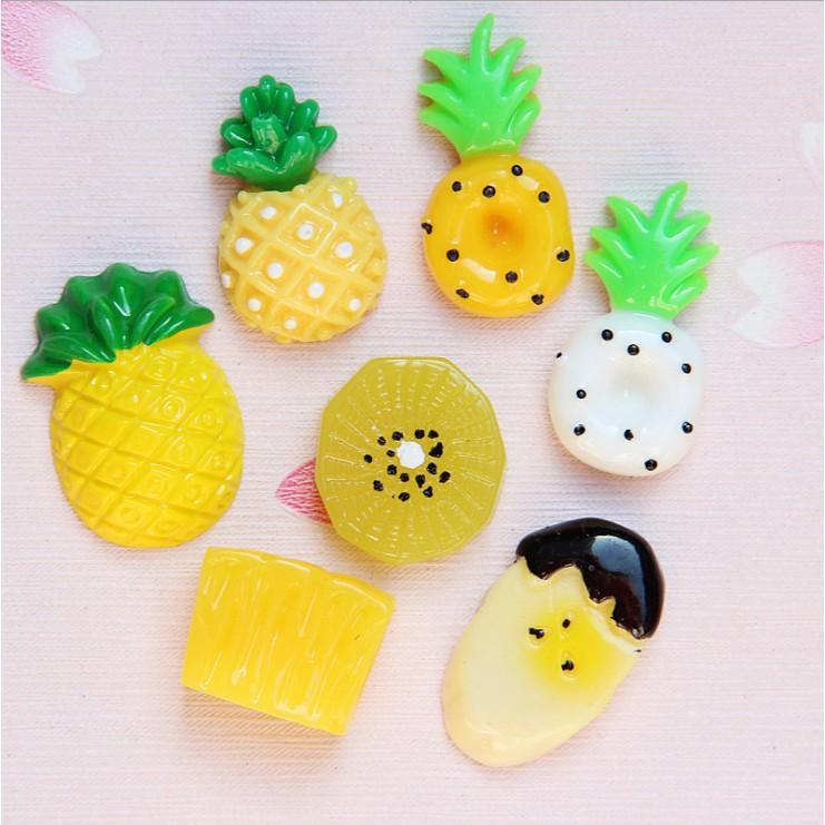 *HN* Charm các lát hoa quả màu vàng trang trí vỏ ốp điện thoại, dán Jibbitz, DIY