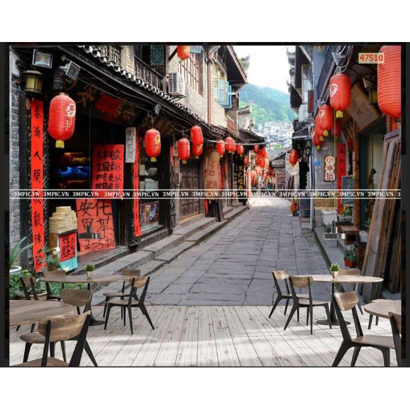 Tranh dán quán trà sữa Hong Kong