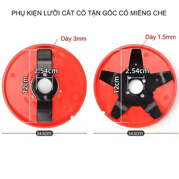 Phụ kiện lưỡi cắt cỏ tận gốc, làm cỏ ruộng vườn, loại 2 và 5 đầu, D14.5cm, dùng cho máy cắt cỏ chạy nhiên liệu