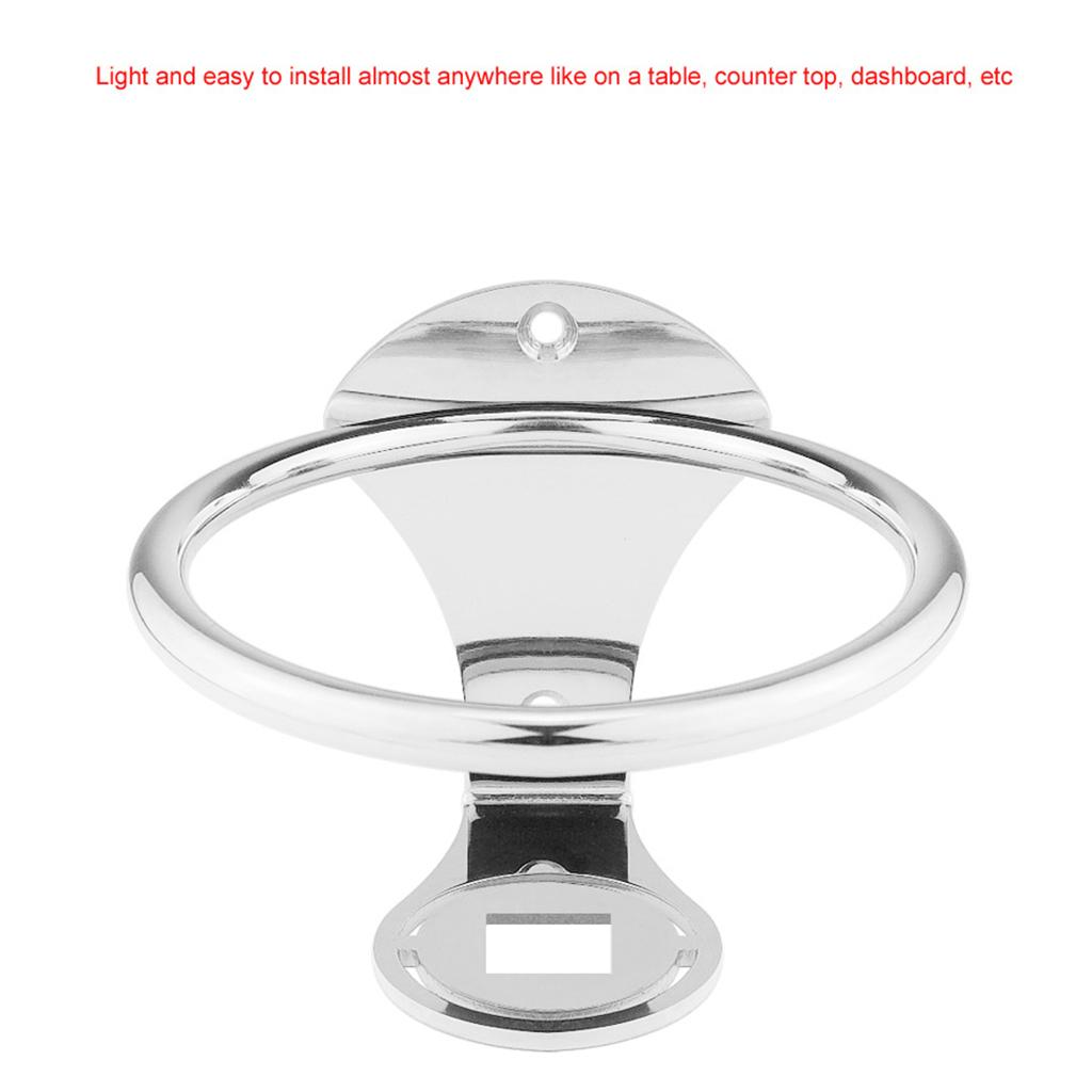 2x Adjustable Folding White Drink Cup Holder - Boat/Marine//4x4/RV