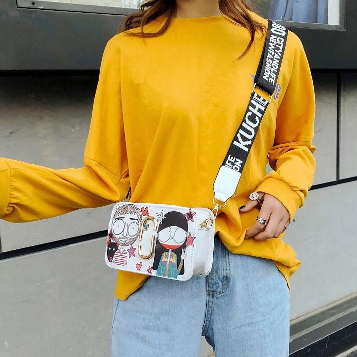 PVN3403 Túi xách hộp in hình cô bé cậu bé hottrend T2