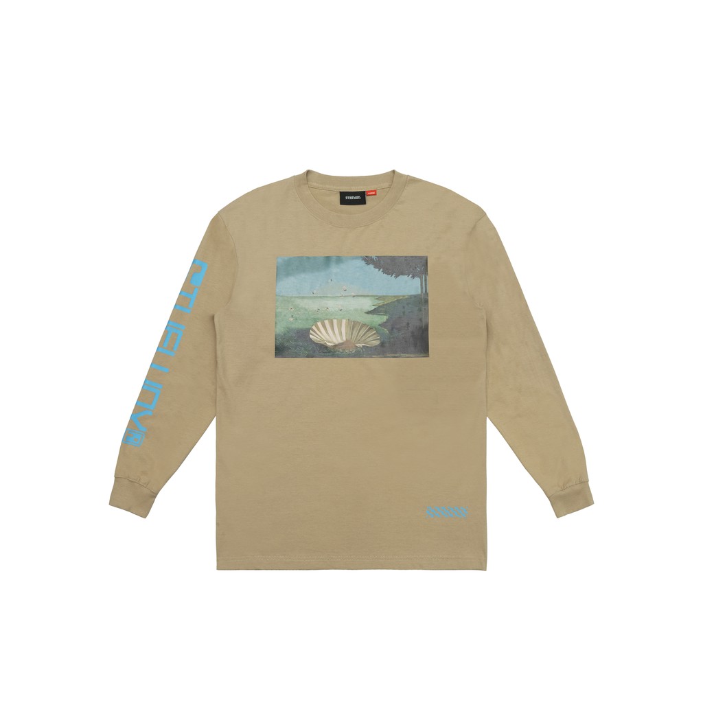 5THEWAY /nothing/ Square Long Sleeve in WARMSAND aka Áo Thun Nâu Tay dài