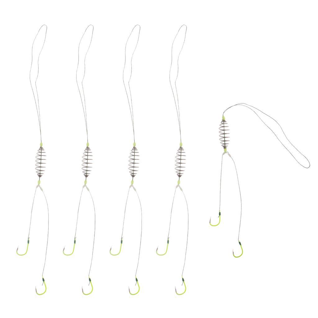 5 Pieces Spring Explosion Fishing Hook Group Carp Fishing Circle Barbed Hook