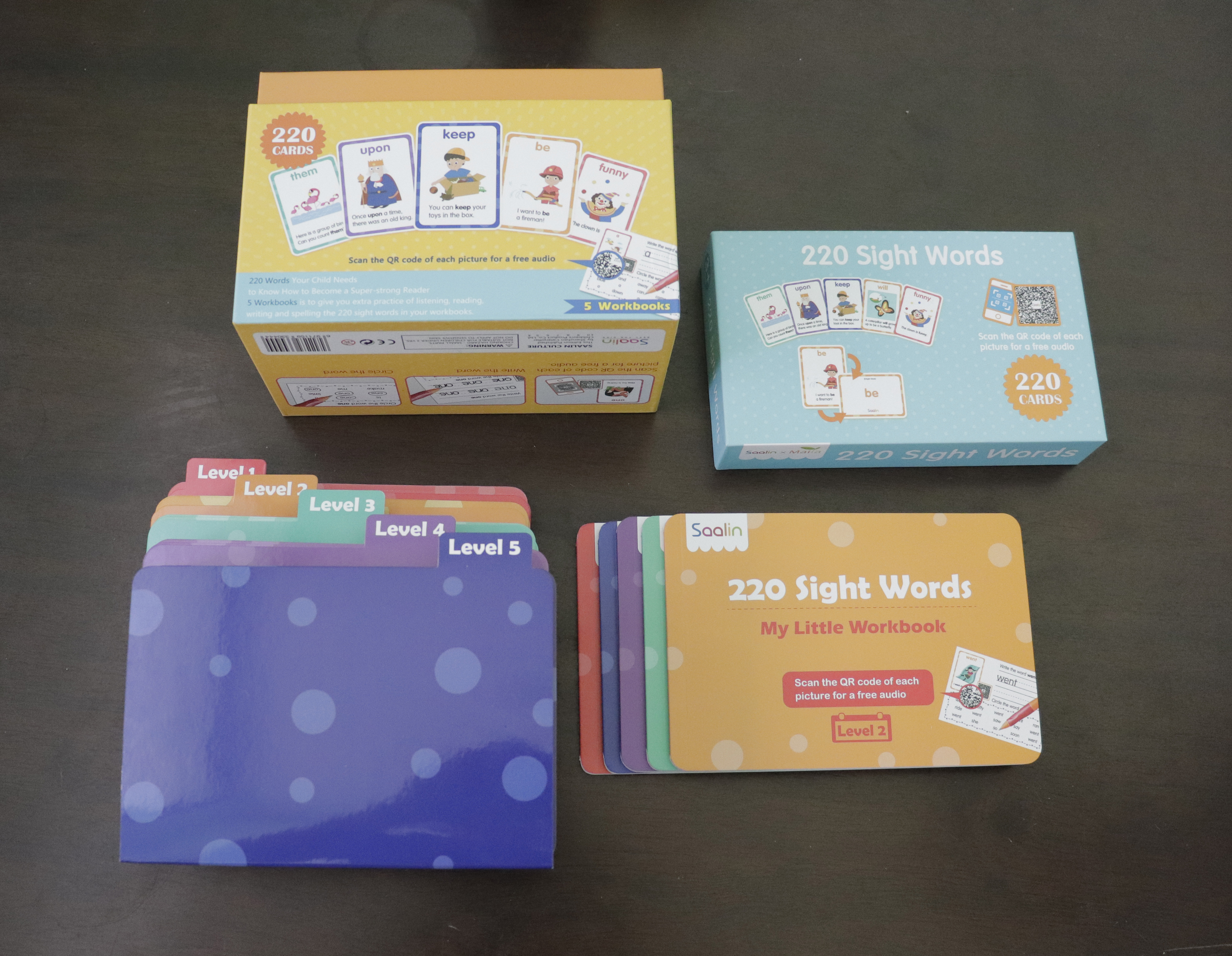 220 sight words - Bộ 220 thẻ học tiếng Anh bền đẹp, nhiều cấp độ cho thiếu nhi