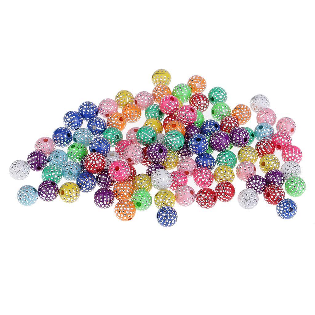 200Pcs Resin Rhinestone Beads Jewelry Findings Spacer Beads 8mm Colorful