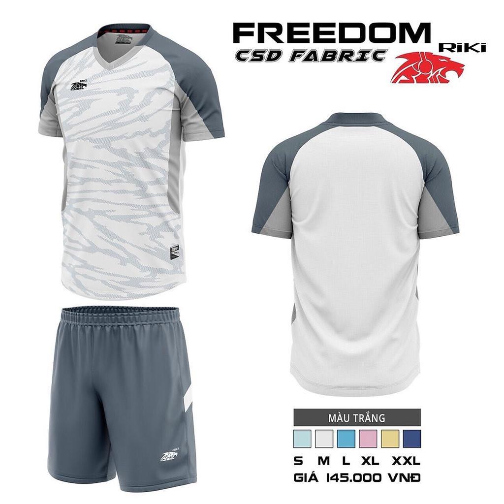 Bộ quần áo thể thao đá bóng Riki Freedom Trắng
