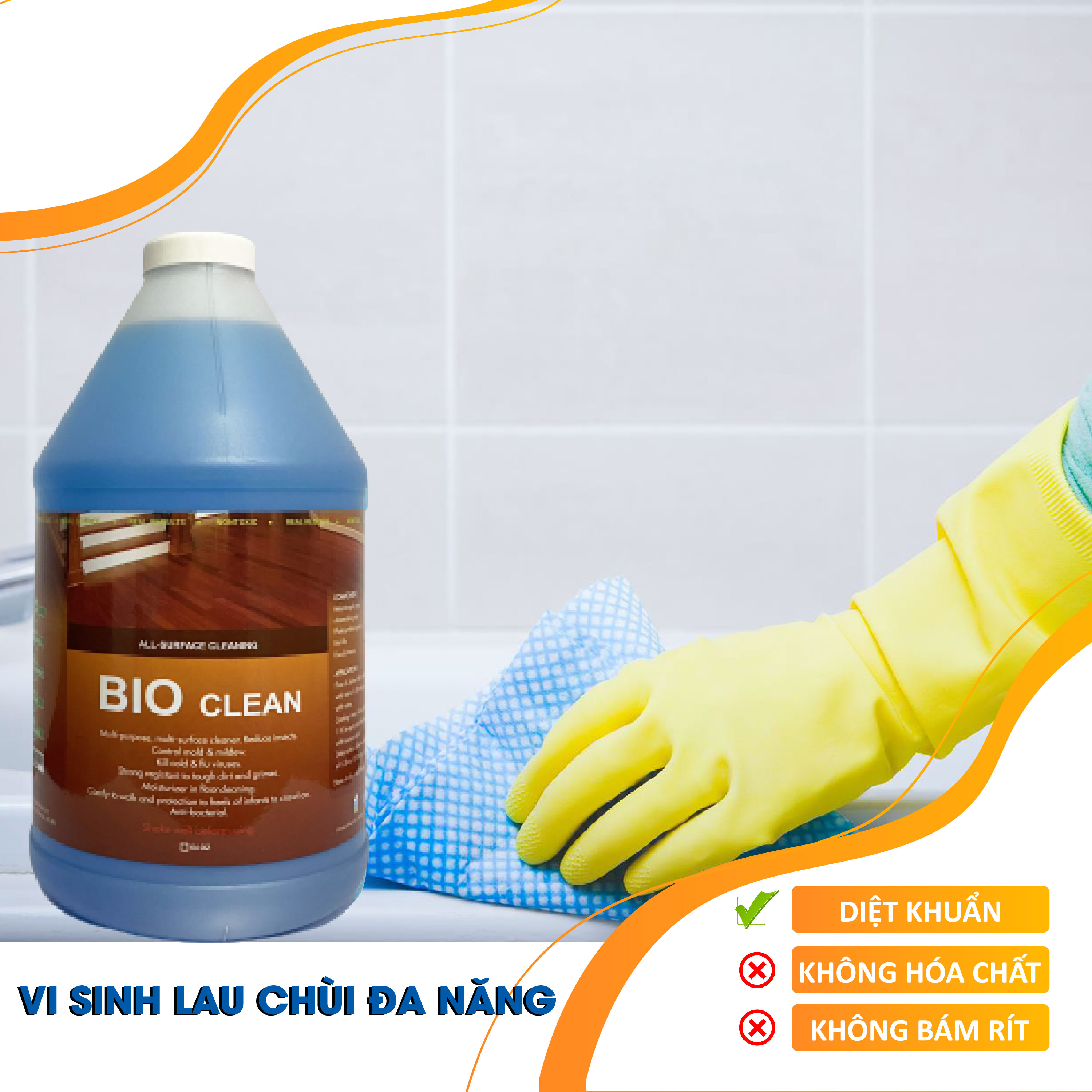 Nước Lau Sàn, Khử Mùi Sinh Học Hữu Cơ BIO CLEAN (Chai 2 lít)