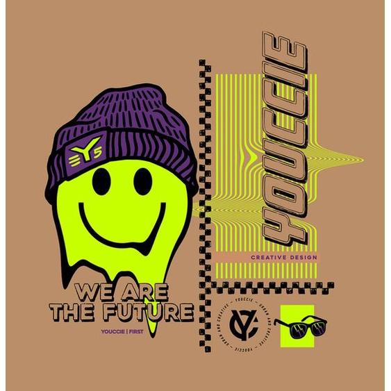 Áo thun unisex WRIGHT Smile Face we are future phong cách hiphop