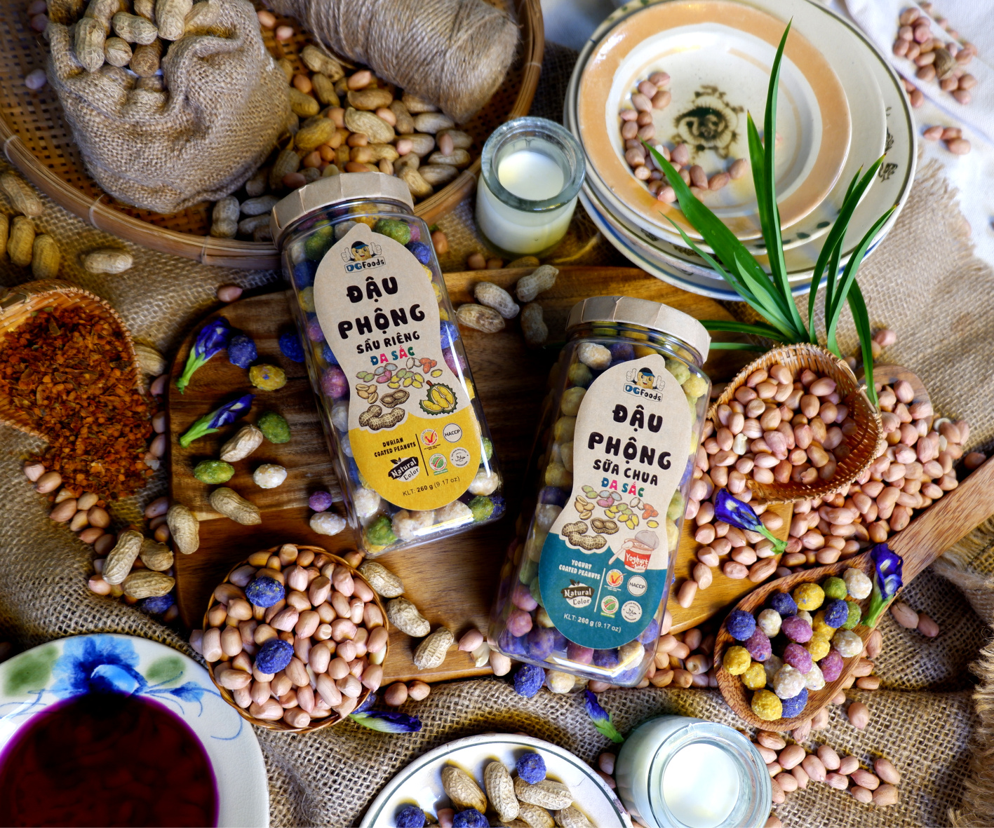 Đậu phộng sữa chua 260g DGfoods/Natural multi-colored yogurt coated peanuts/ăn chay/Đặc sản Cần Thơ,HVNCLC