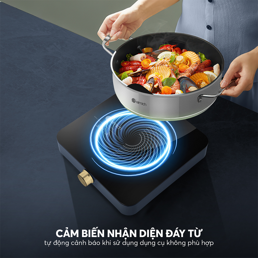 Bếp Điện Từ Đơn Elmich ICE-8903 1800W, Hàng Chính Hãng, Mặt Kính Ceramic - JoyMall